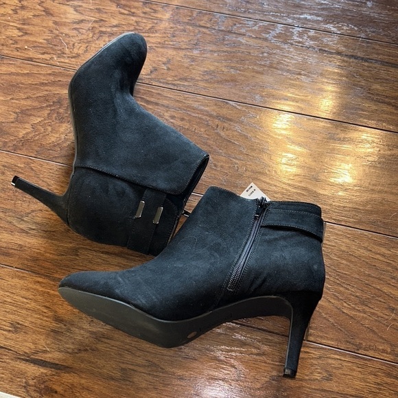 Alfani Womens Step 'N Flex Faust Booties Suede Almond Toe Ankle Fashion Boots - Picture 7 of 12